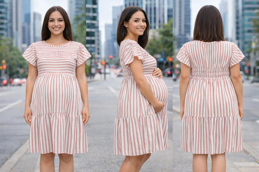 Vestido rayas con mangas