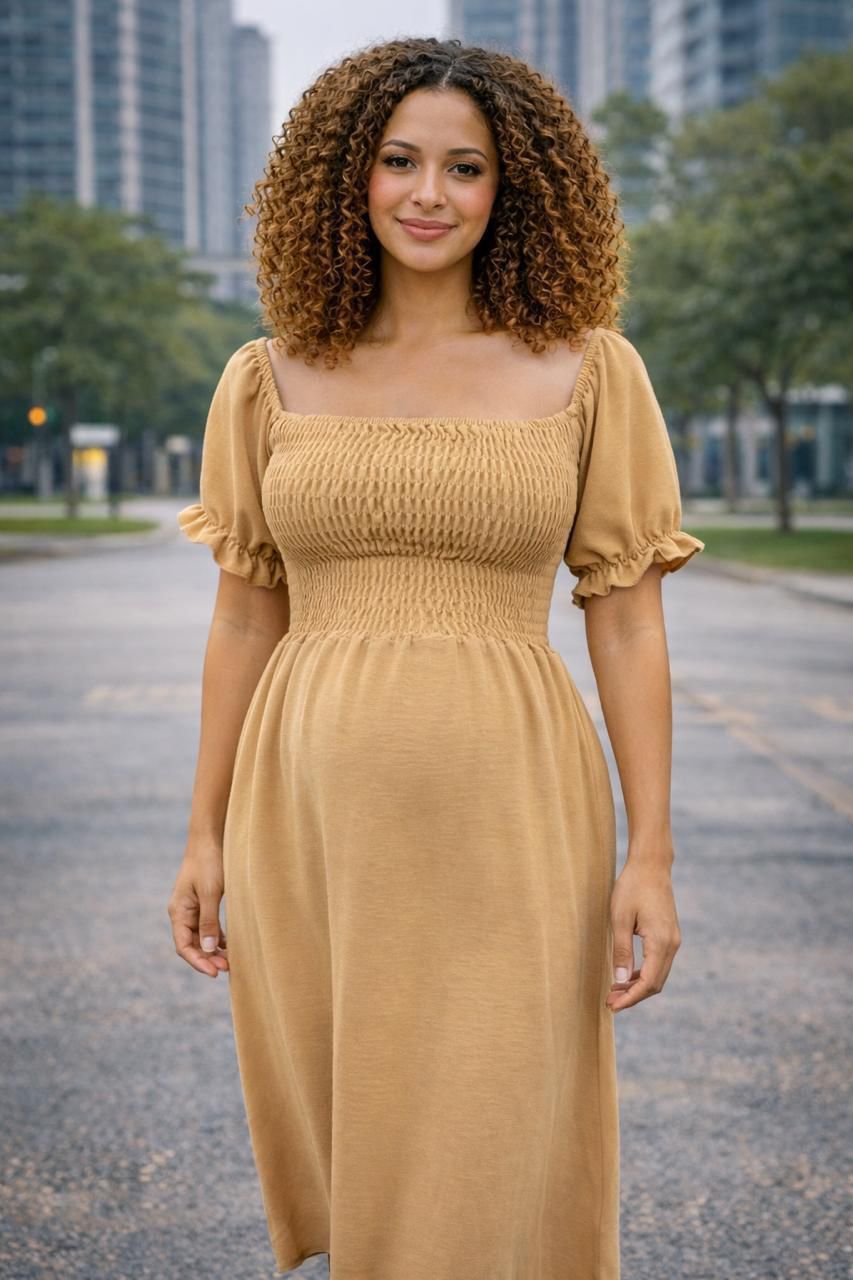 Vestido maternidad fruncido