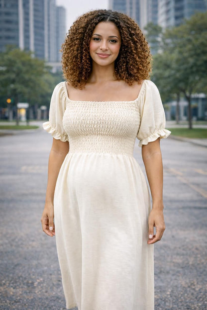 Vestido maternidad fruncido