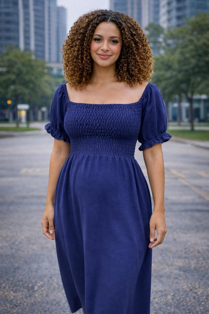 Vestido maternidad fruncido