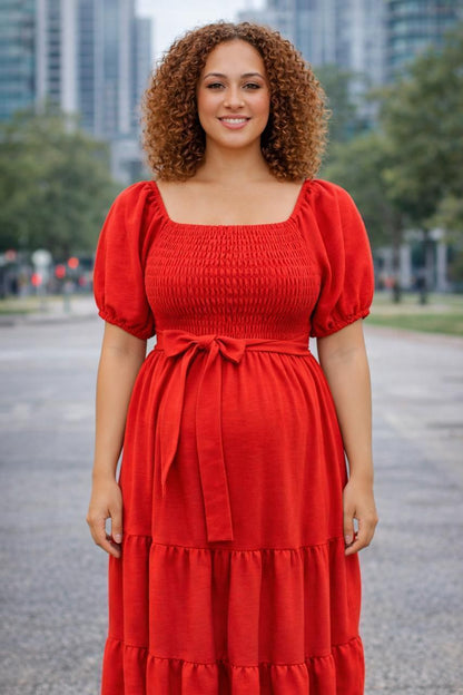 Vestido fruncido liston