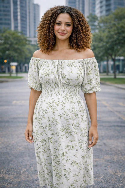 Vestido strapless flores liston