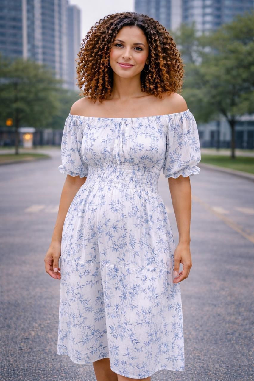 Vestido strapless flores liston