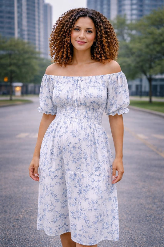 Vestido strapless flores liston