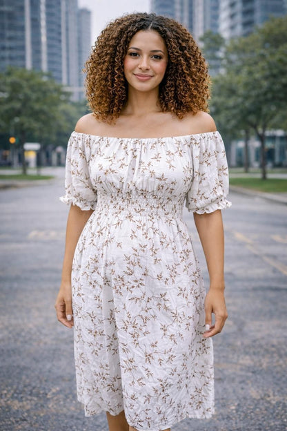 Vestido strapless flores liston