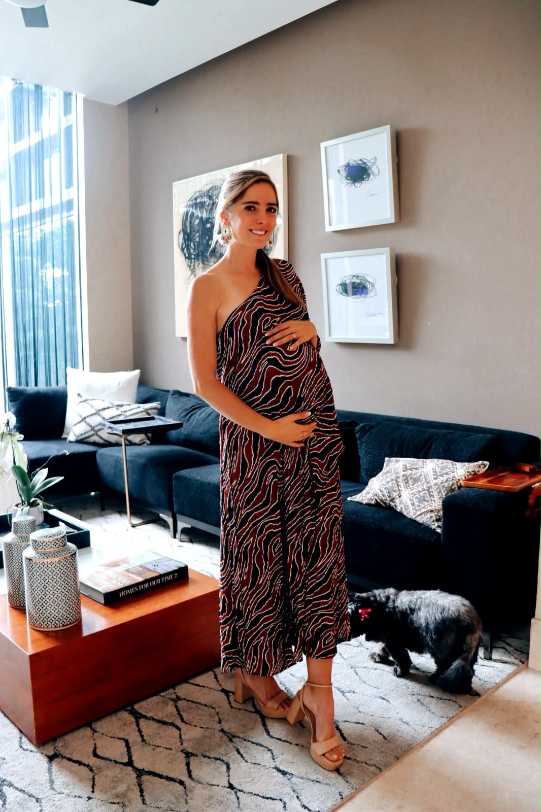Vestido de maternidad Ilya rojo corrugado