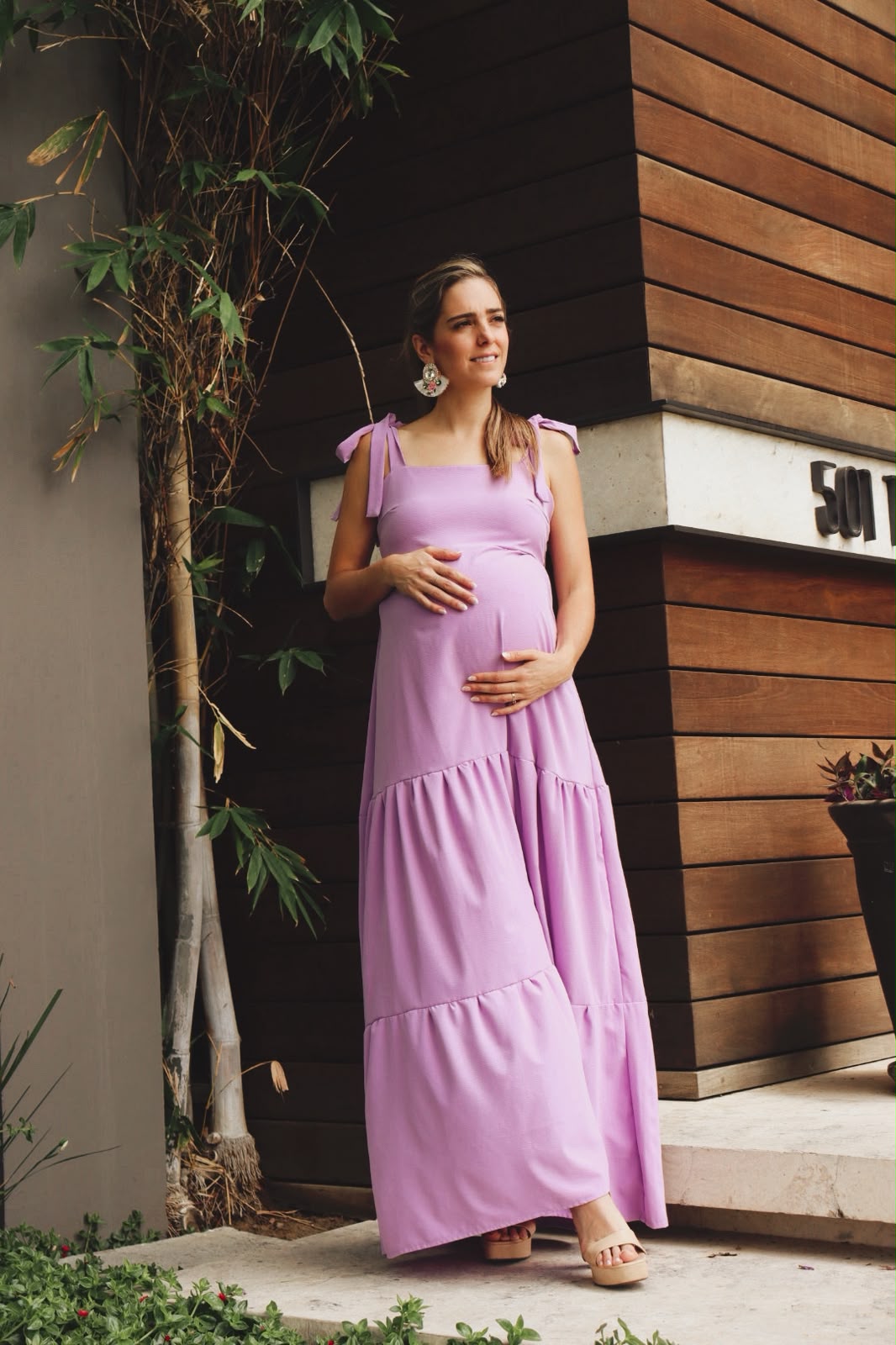 Vestido de Maternidad, Dalia lila