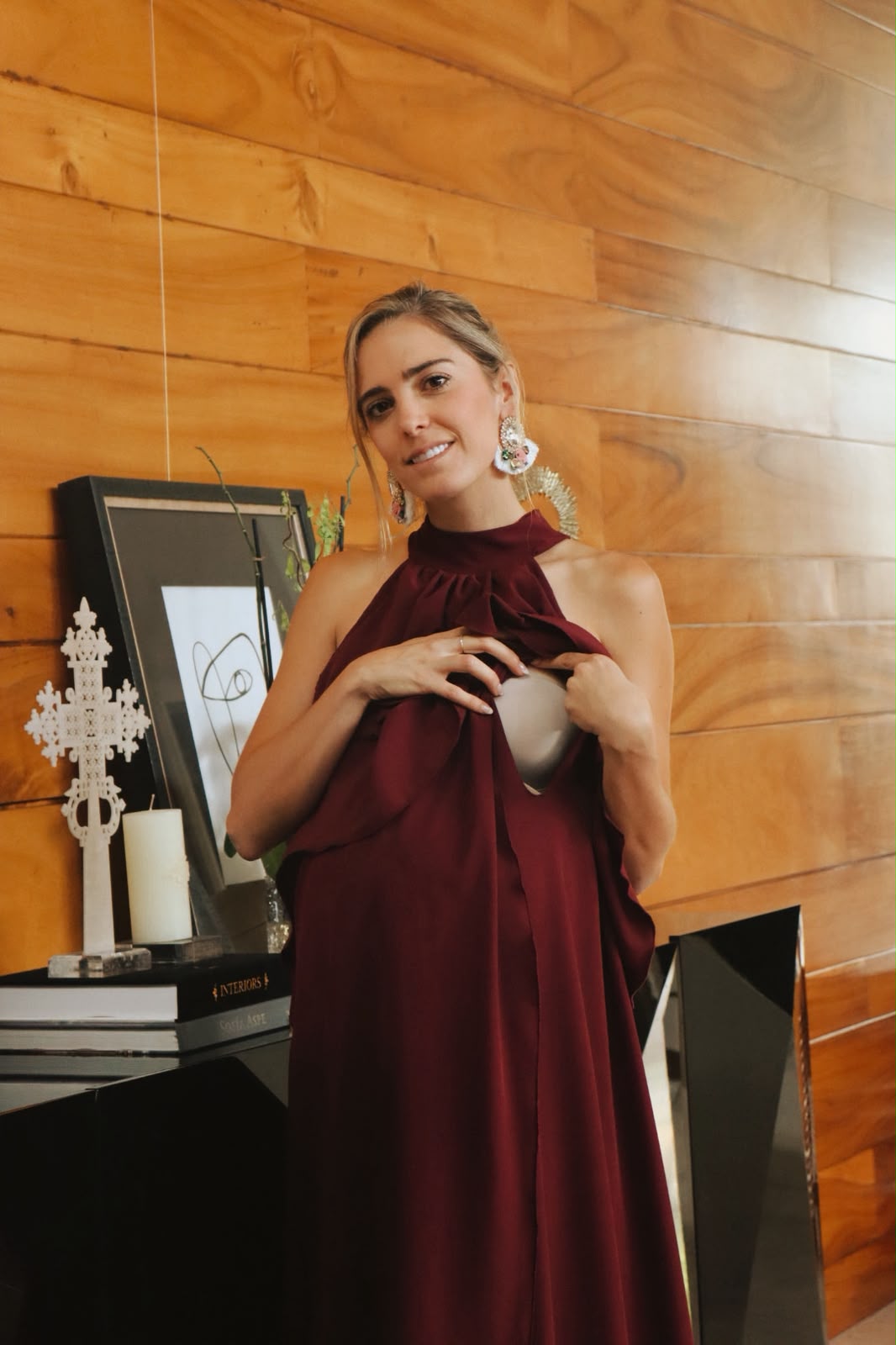 Vestido Ariel de maternidad y lactancia vino