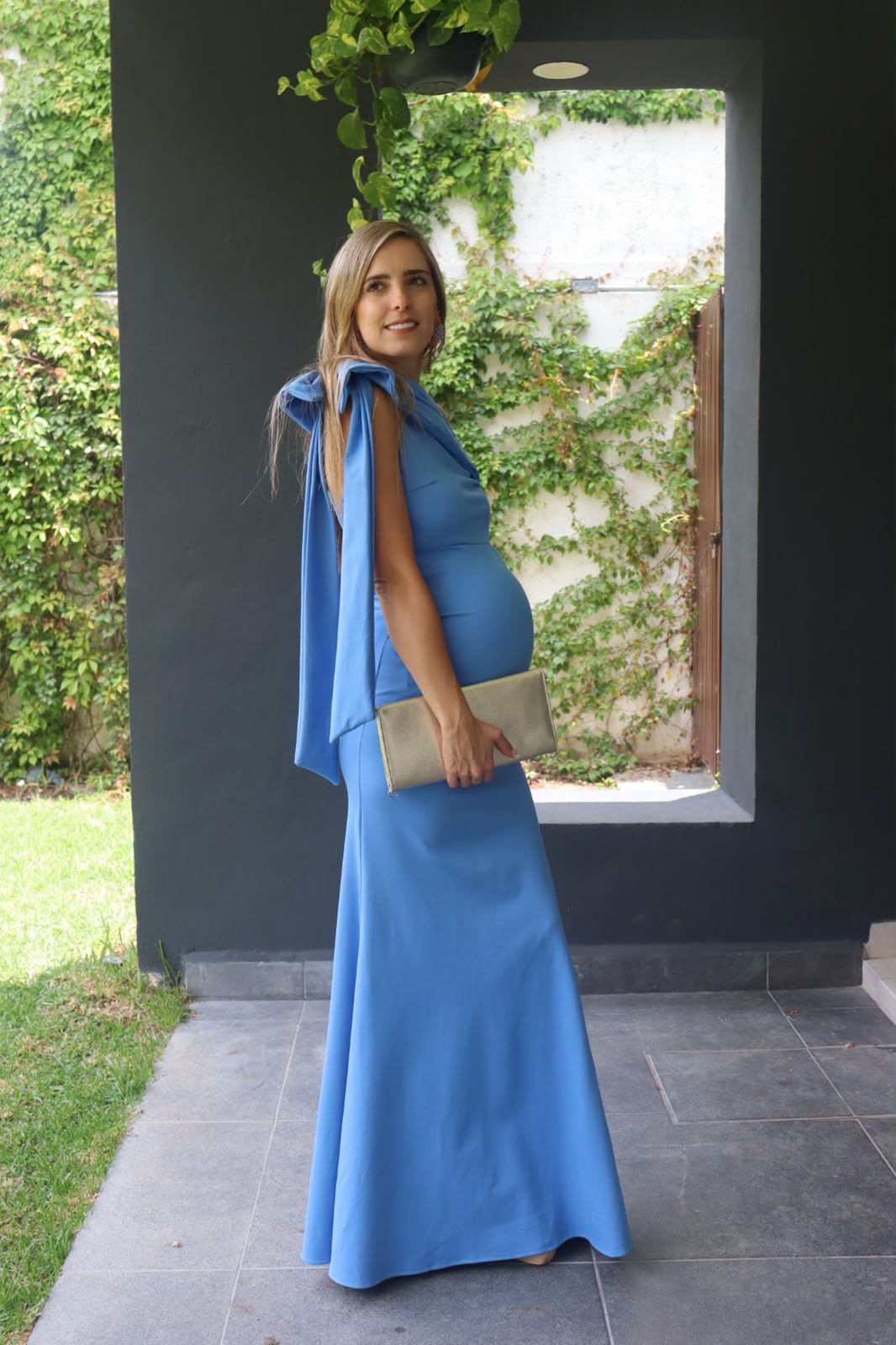 Vestido de maternidad Roberta Ponti Roma azul prusia