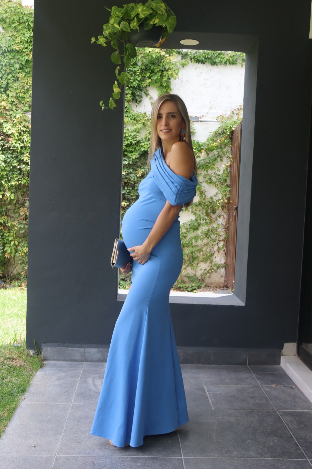 Vestido de maternidad Roberta Ponti Roma azul prusia