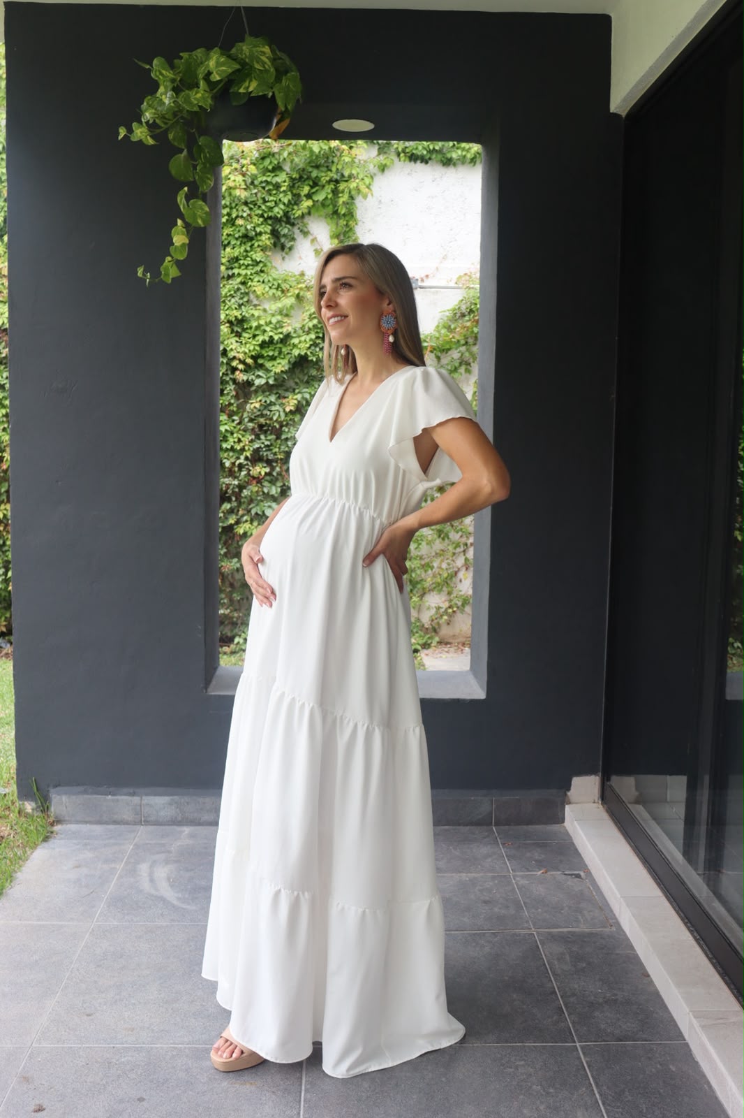 Vestido de maternidad Sofia/Dalia blanco
