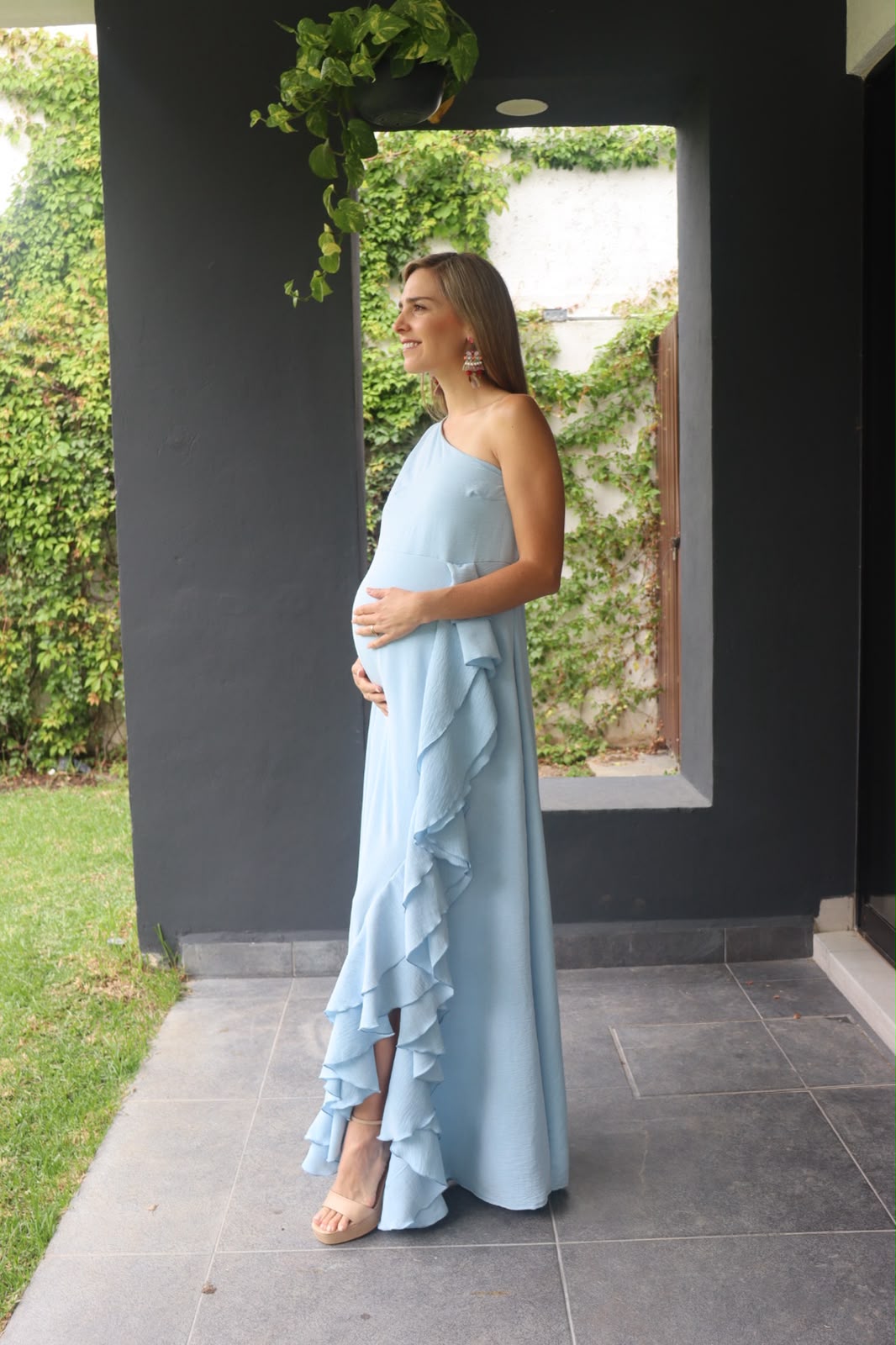 Vestido de maternidad Nancy azul jaspe