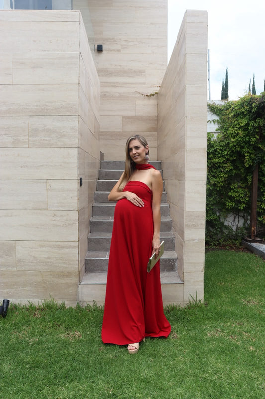 Vestido de Maternidad Adela rojo vértigo