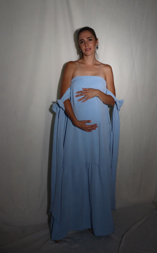 Vestido de maternidad Kalisi azul jaspe