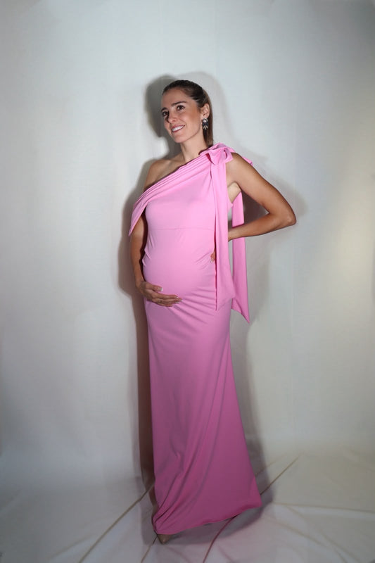 Vestido de maternidad Roberta, rosa licra maiot