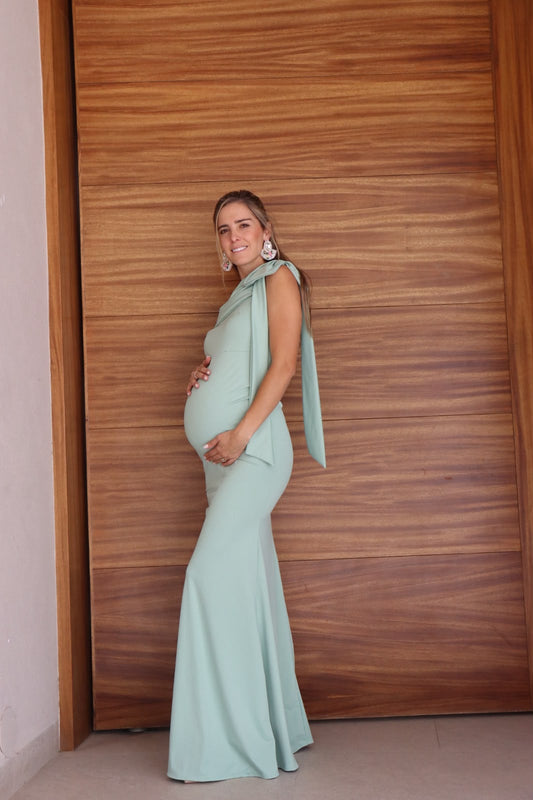 Vestido de maternidad Roberta verde licra