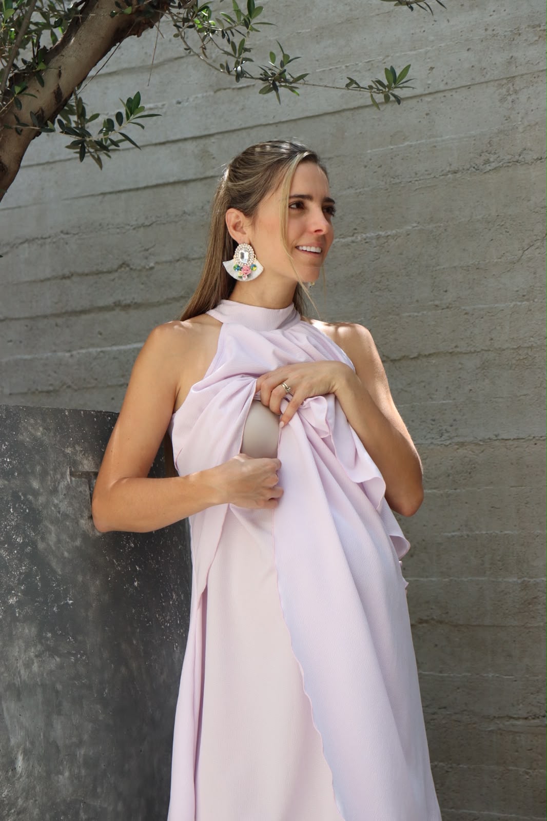 Vestido de maternidad y lactancia Ariel, rosa bajito