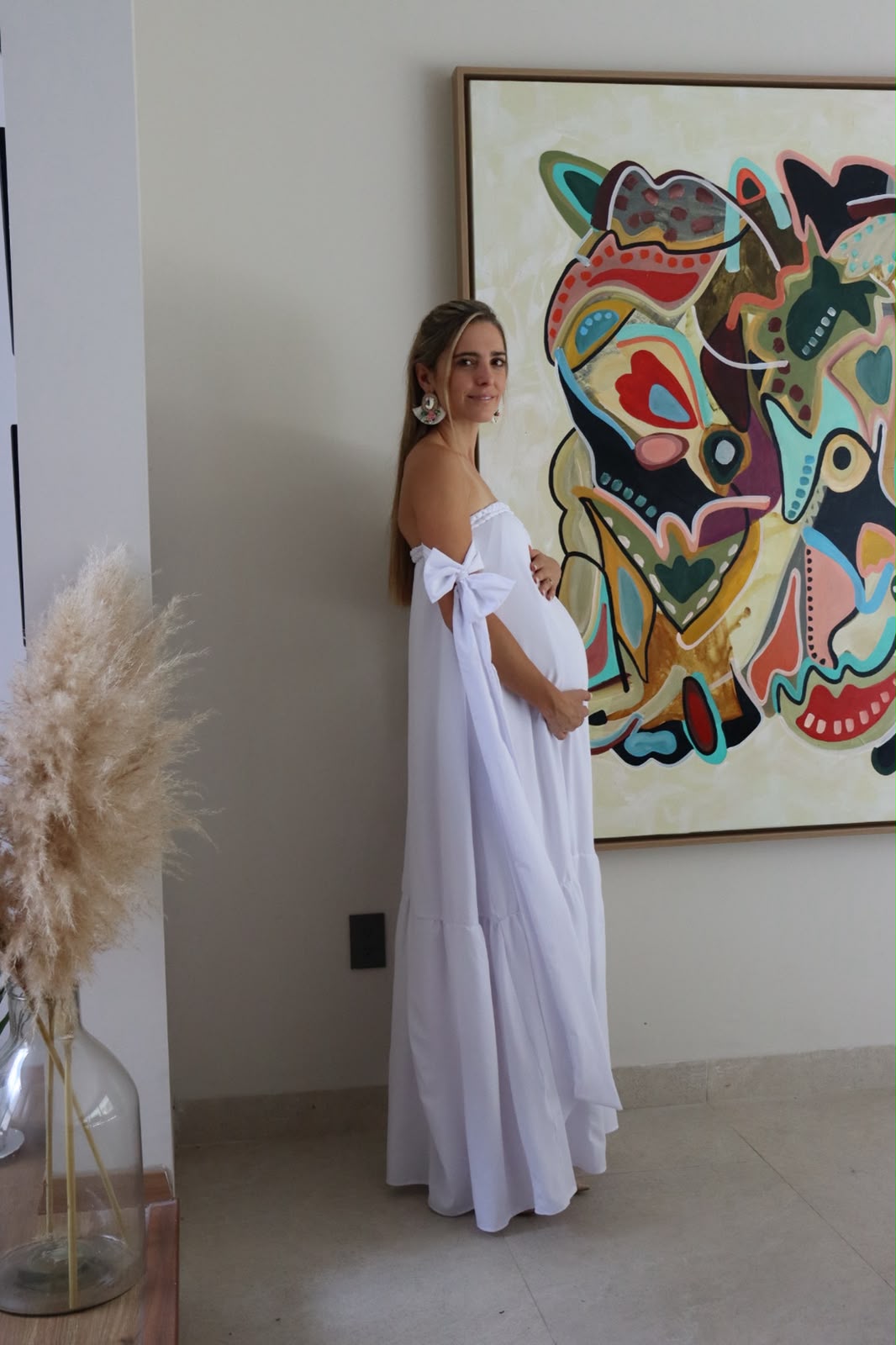 Vestido de maternidad Kalisi blanco