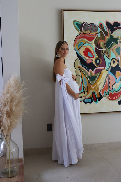 Vestido de maternidad Kalisi blanco