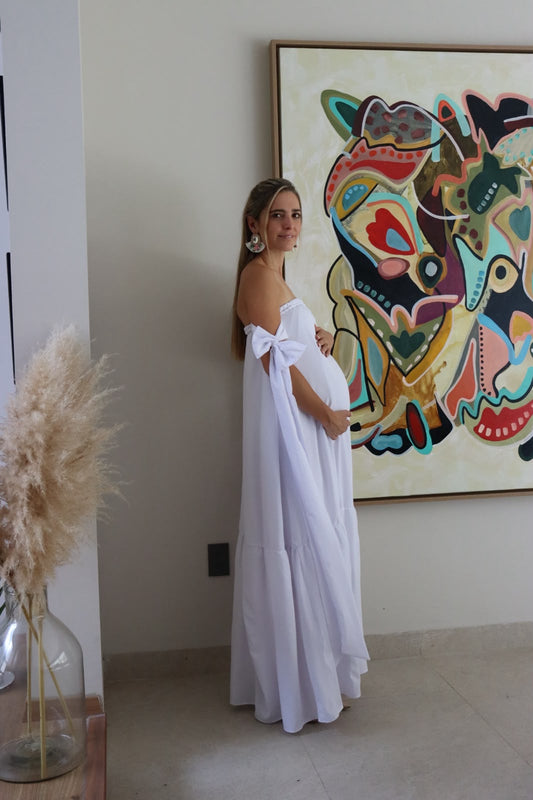 Vestido de maternidad Kalisi blanco