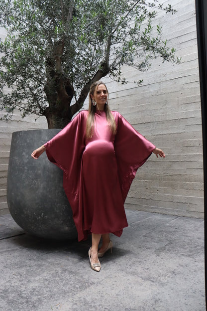 Vestido de maternidad Alana, rosa brilloso quemado