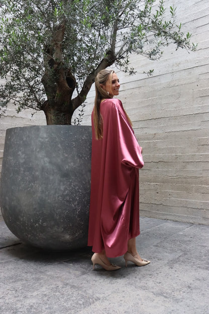 Vestido de maternidad Alana, rosa brilloso quemado