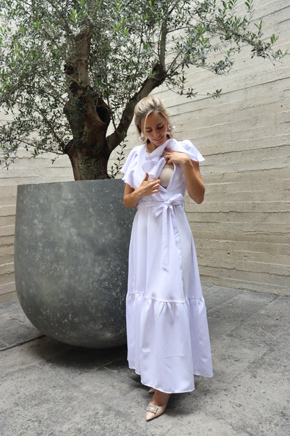 Vestido maternidad y lactancia, Mia blanco