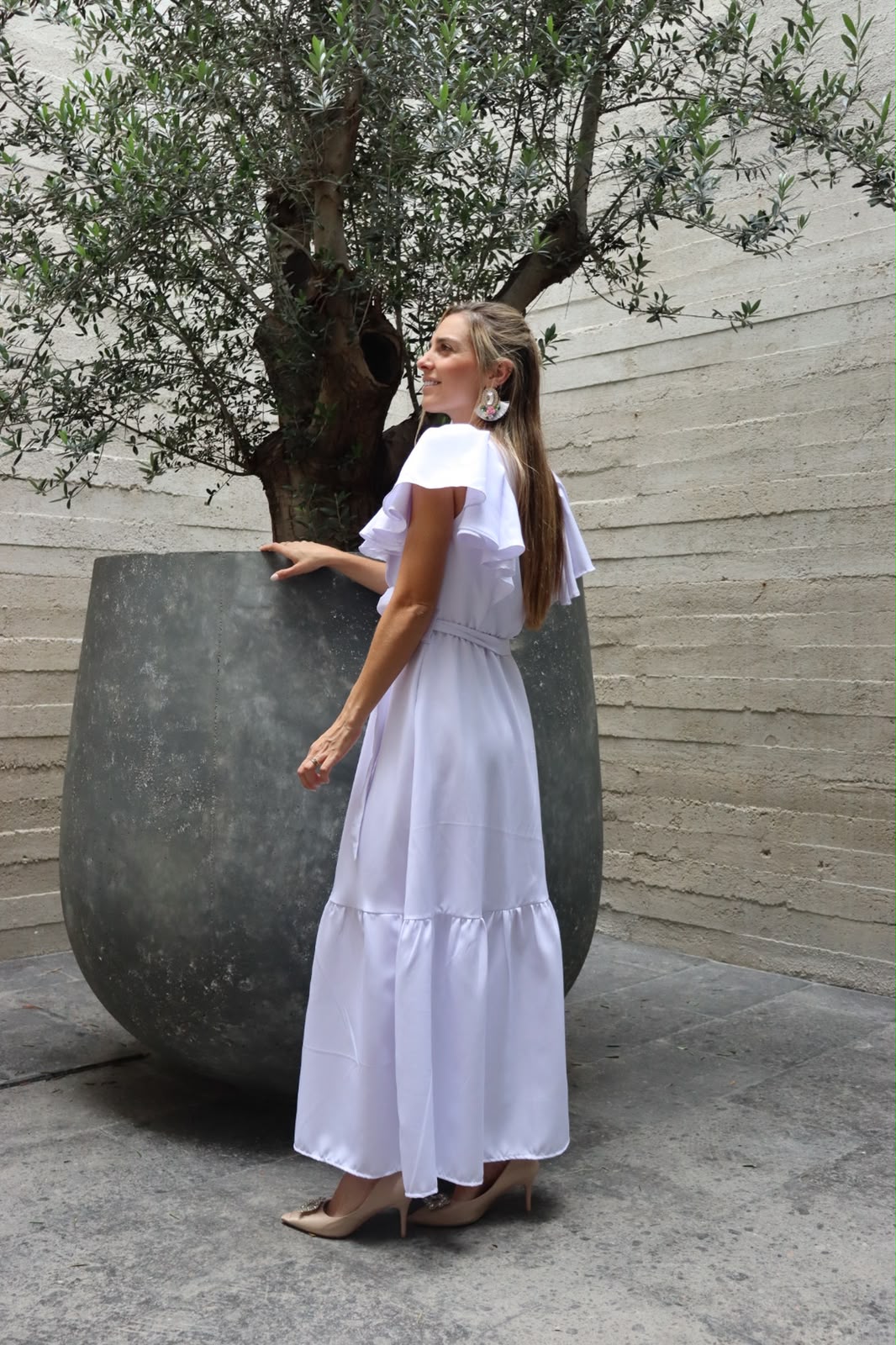 Vestido maternidad y lactancia, Mia blanco