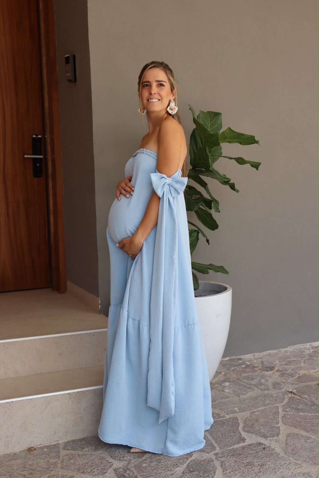 Vestido de maternidad Kalisi azul cielo claro