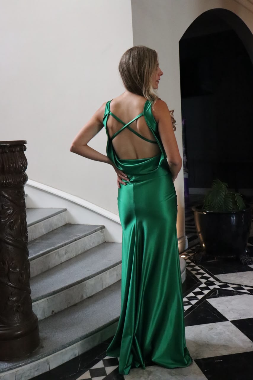 Vestido de maternidad Anahi, verde brilloso