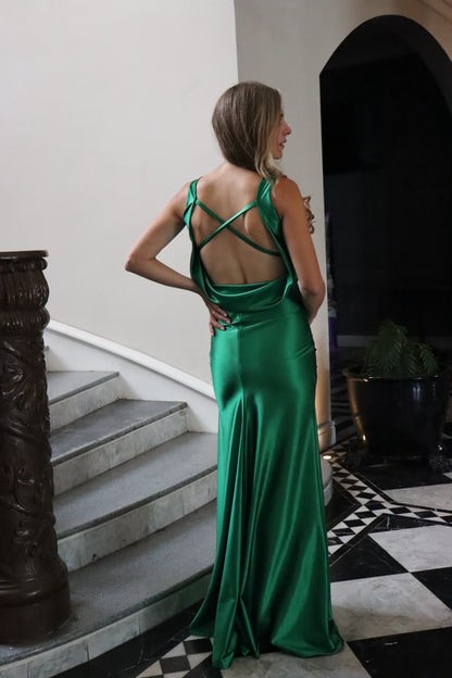 Vestido de maternidad Anahi, verde brilloso