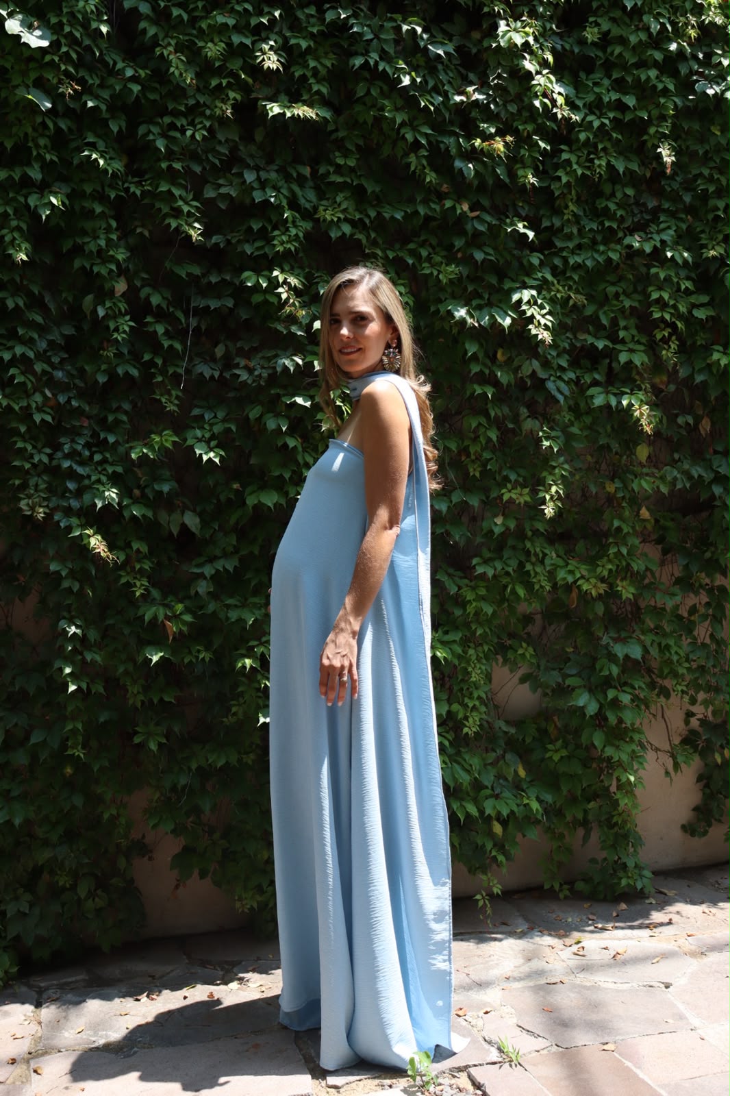 Vestido de Maternidad Adela azul jaspe