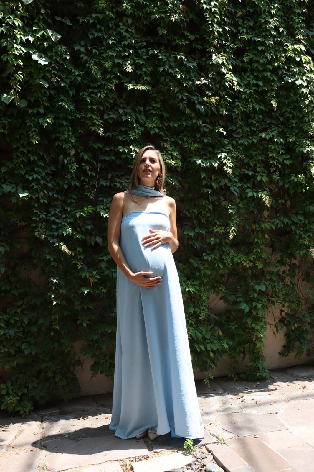 Vestido de Maternidad Adela azul jaspe