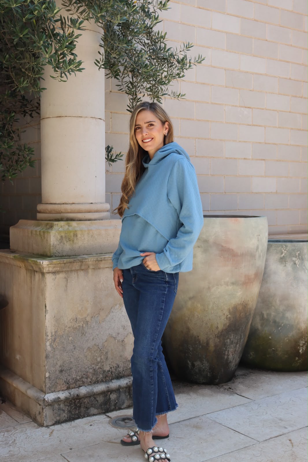 Sudadera de lactancia, gloria azul rombos