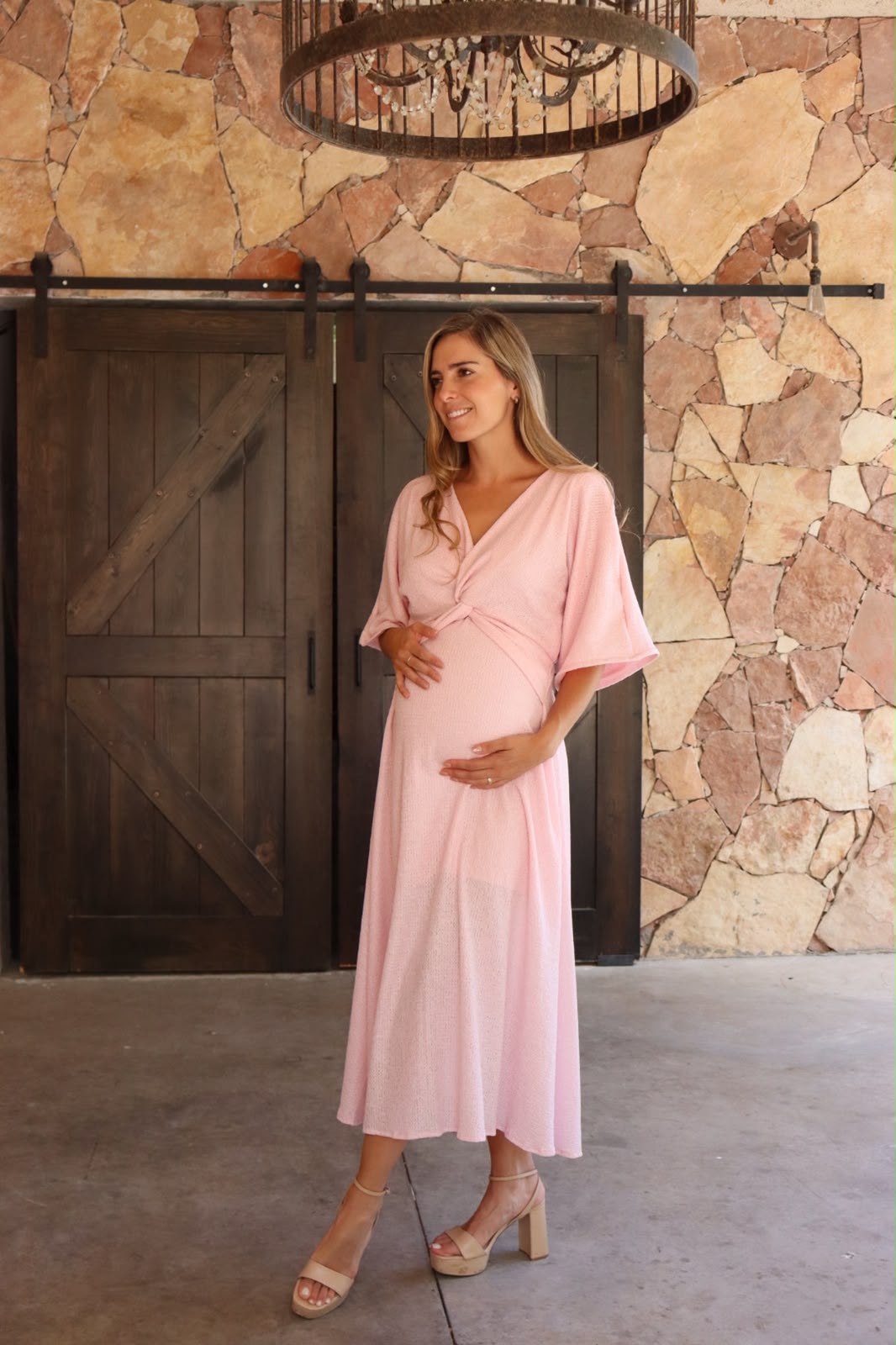 Vestido de maternidad Alicia Rosa metalico spandex