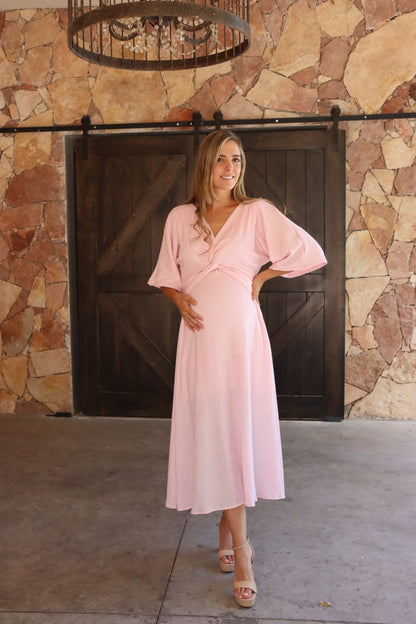 Vestido de maternidad Alicia Rosa metalico spandex