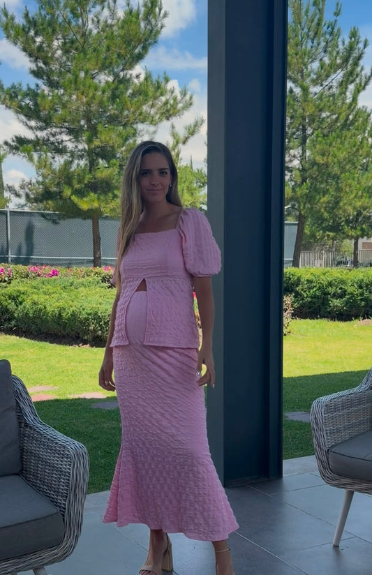 Conjunto de maternidad Fabiola Rosa claro
