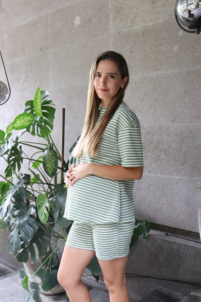 Conjunto de maternidad Mariel/ rayas verdes