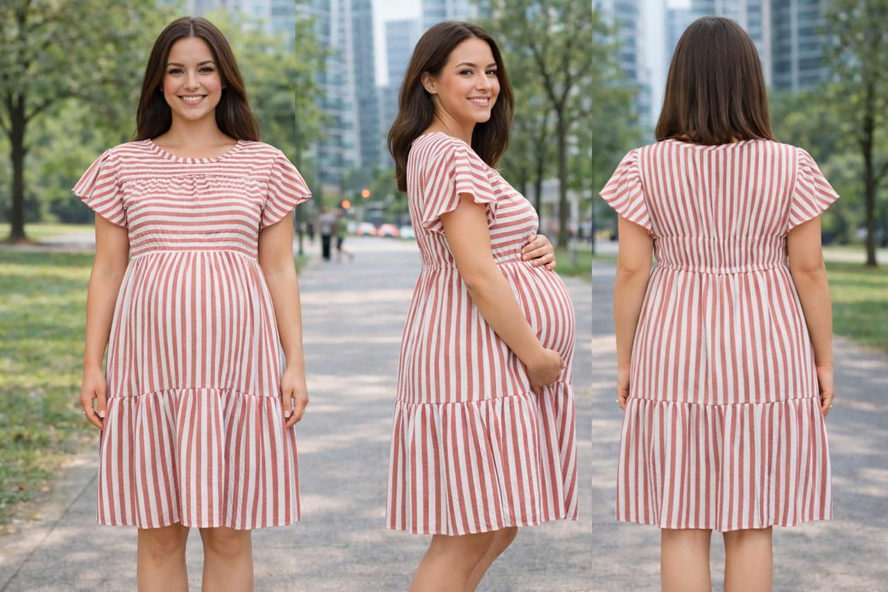 Vestido rayas con mangas