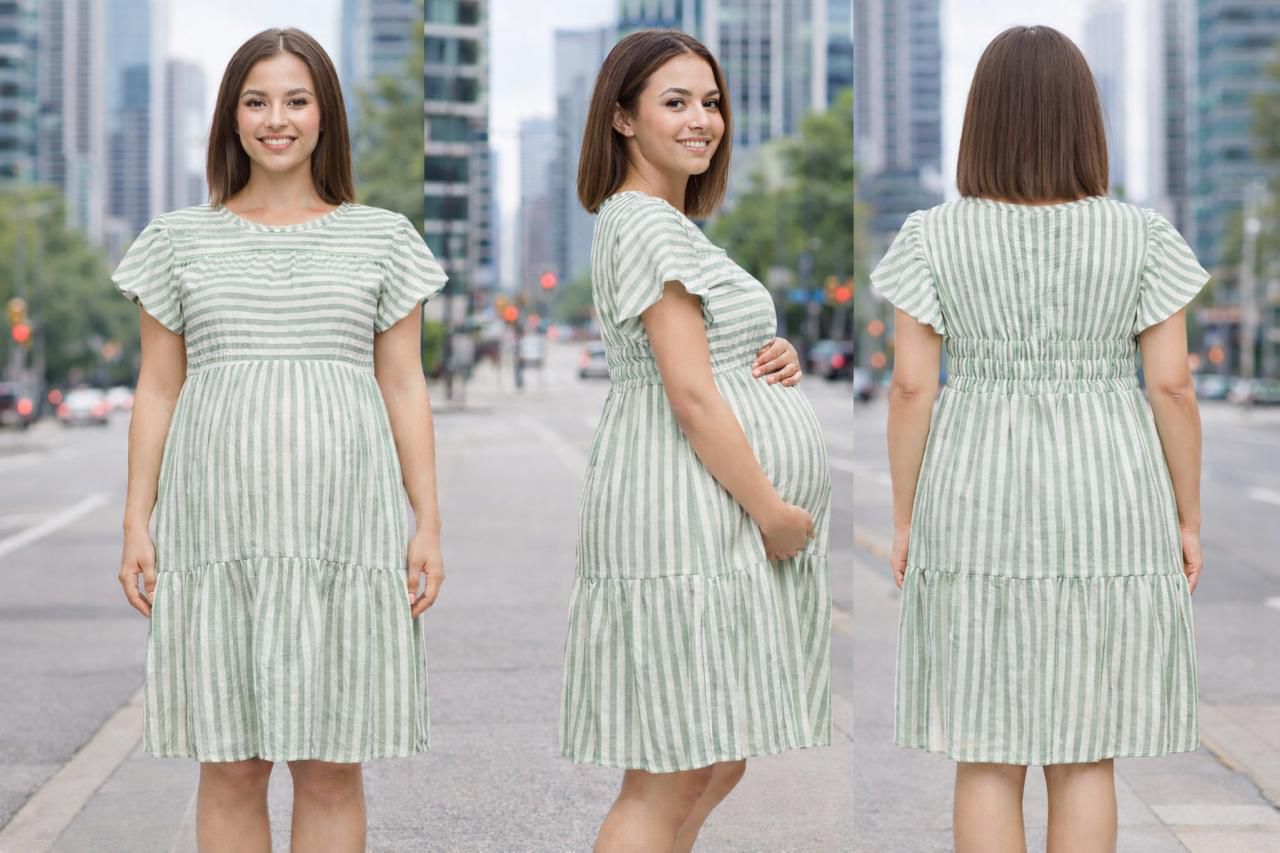 Vestido rayas con mangas