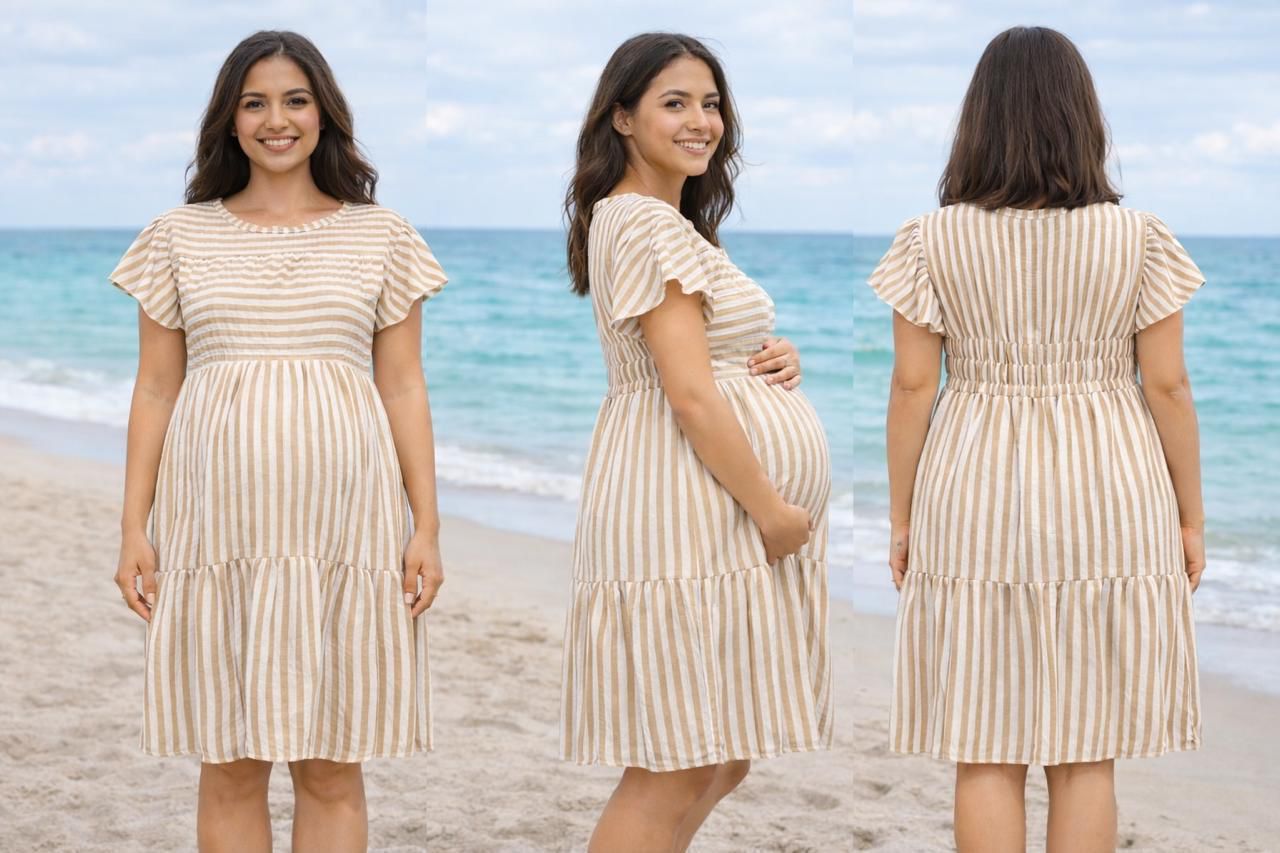 Vestido rayas con mangas