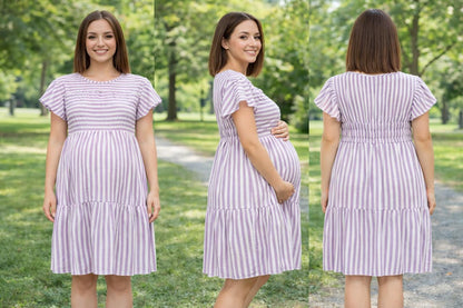 Vestido rayas con mangas
