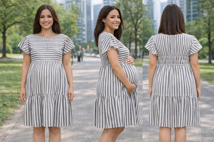 Vestido rayas con mangas