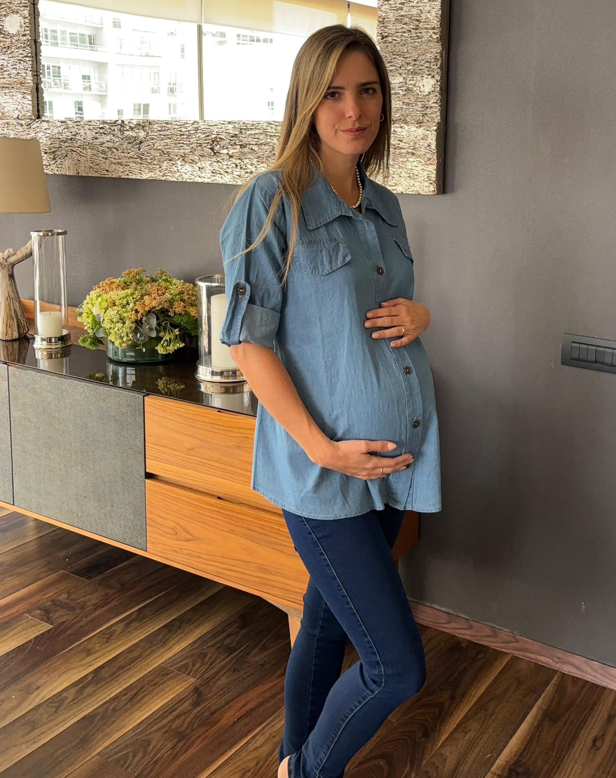 Blusa mezclilla con tira