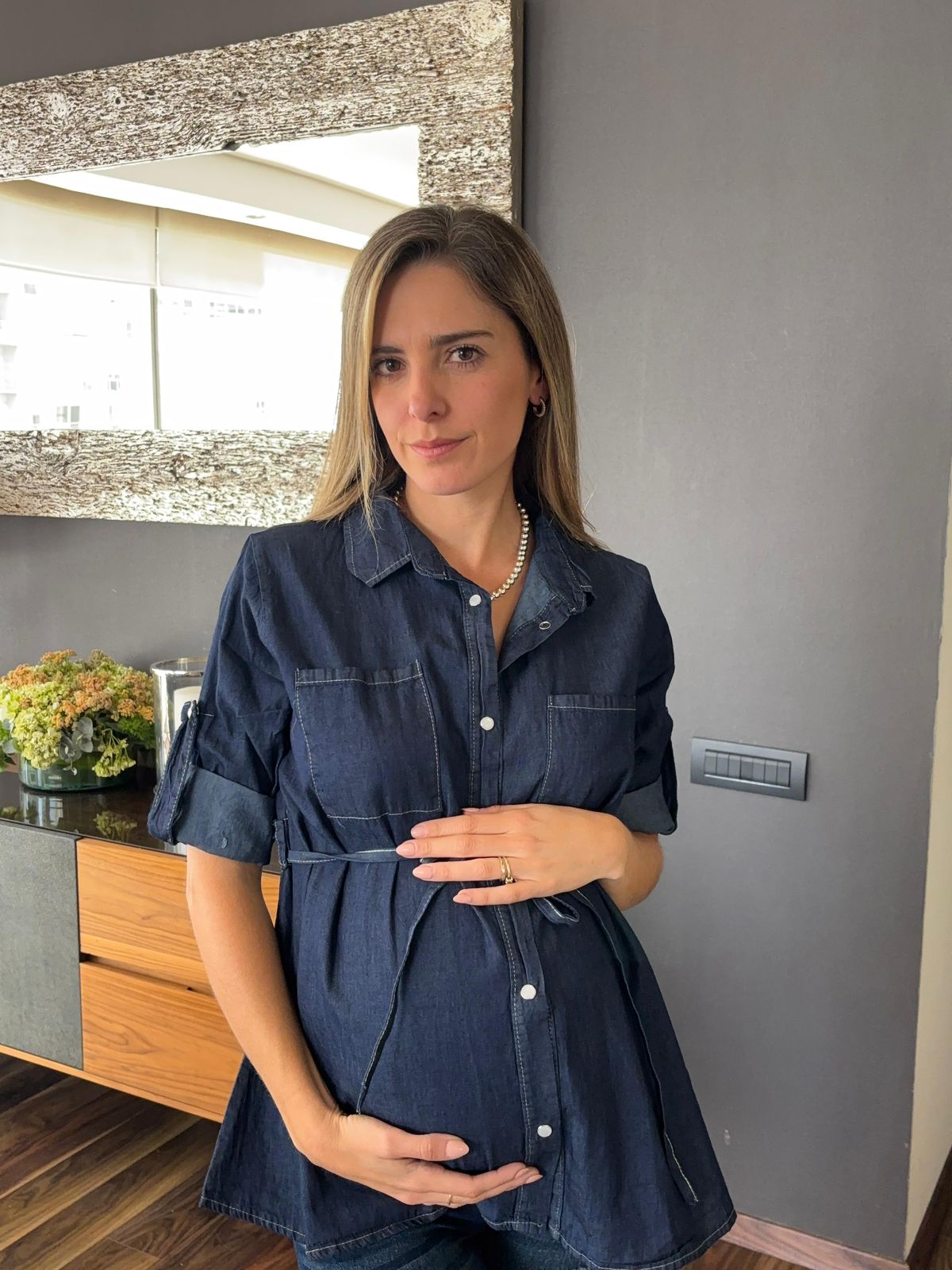 Blusa mezclilla con tira