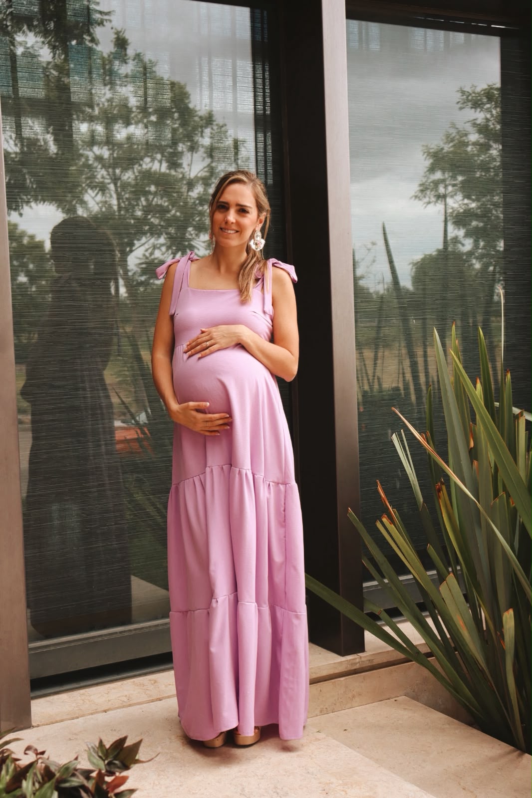 Vestido de maternidad Dalia rosa peonia