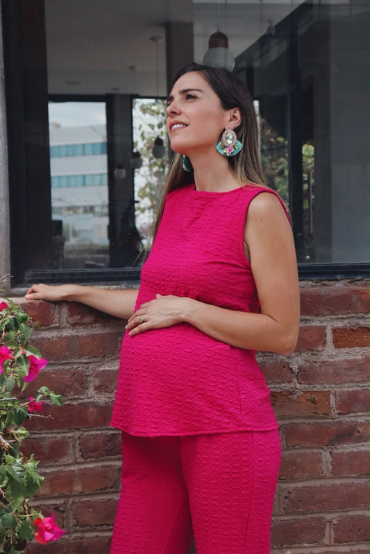Conjunto de maternidad Mayte, rosa Barbie