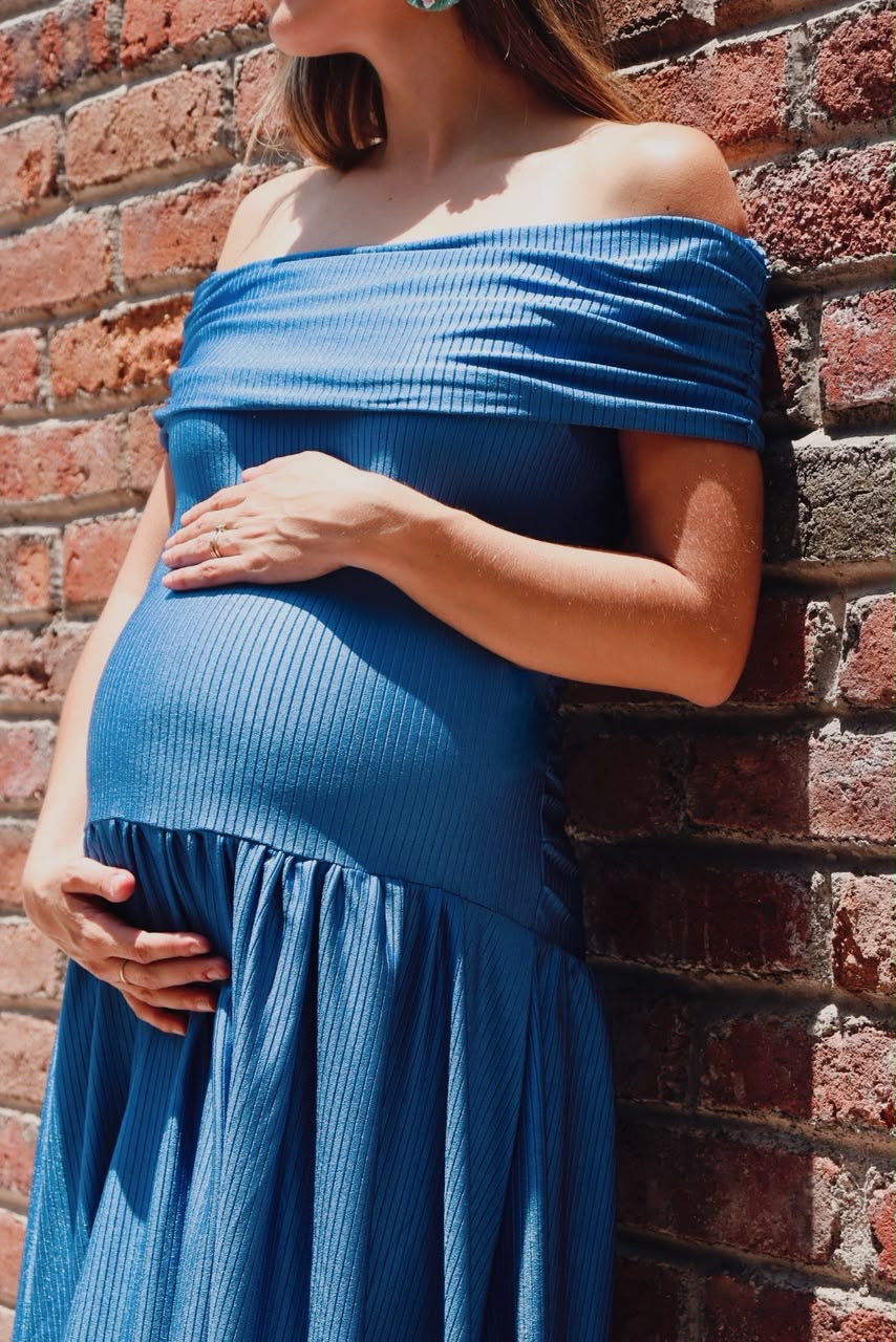 Vestido de maternidad, Adeline azul rayas