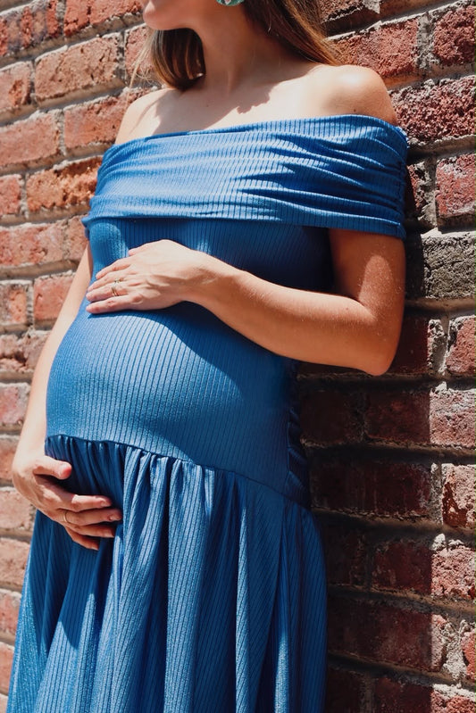 Vestido de maternidad, Adeline azul rayas