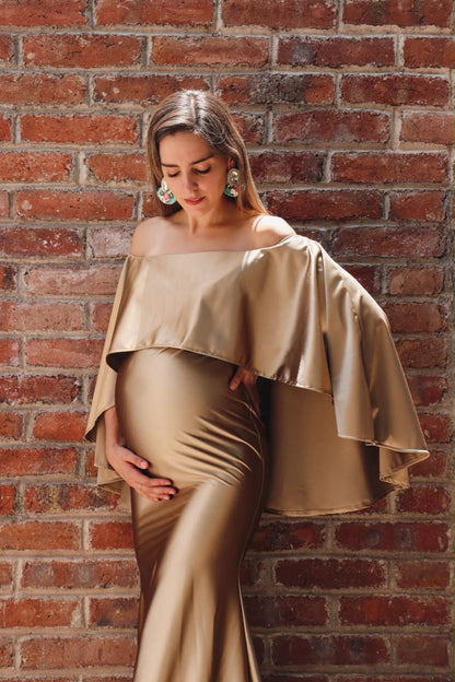 Vestido de maternidad Amparo, oro